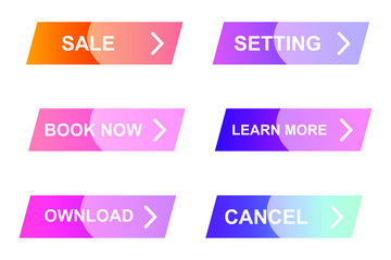 Poster - Set of modern material style buttons for website, mobile app and infographic template Different gradient colors illustration graphic and web design.