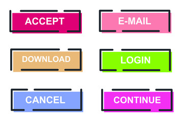 Fototapete - Set of modern material style buttons for website, mobile app and infographic template Different gradient colors illustration graphic and web design.