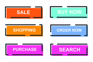 Poster - Set of modern material style buttons for website, mobile app and infographic template Different gradient colors illustration graphic and web design.