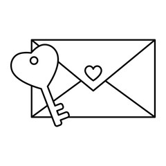 Poster - silhouette of envelope closed on white background