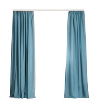 Beautiful Elegant Blue Curtains On White Background