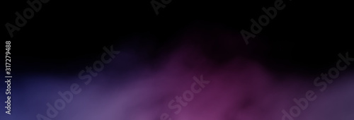 Cuadros en Lienzo Abstract multicolor fog and smoke on black color background.