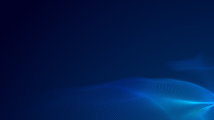 Canvas Print - dot blue wave light screen gradient texture background. abstract technology big data digital backgro