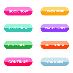 Poster - Set of modern material style buttons for website, mobile app and infographic template Different gradient colors illustration graphic and web design.