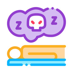 Poster - Dead Sleep Man Icon Vector. Outline Dead Sleep Man Sign. Isolated Contour Symbol Illustration