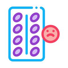 Sticker - Destress Pills Icon Vector. Outline Destress Pills Sign. Isolated Contour Symbol Illustration