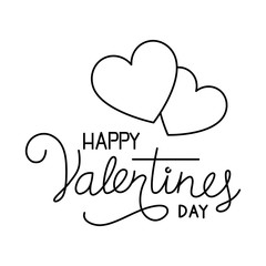 Wall Mural - happy valentines day label on white background