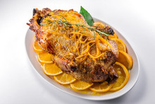 Orange Duck On A Serving Plate