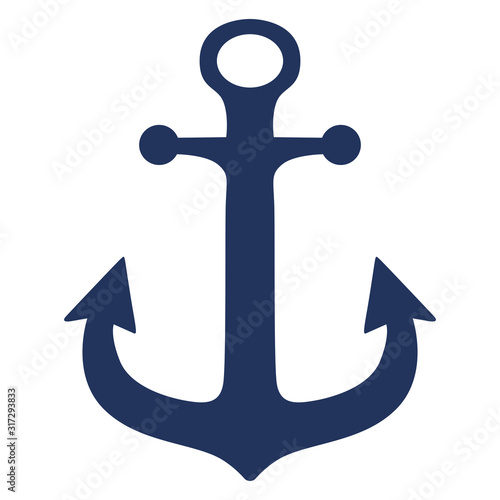 Cuadros en Lienzo Blue Anchor / Vector silhouette