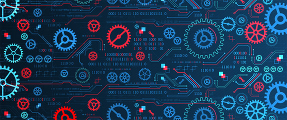 Abstract technology concept. Background with various cogwheels. Vector illustration.