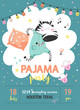 © rosypatterns - Pajama party poster with zebra