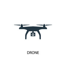 Drone Icon. Simple Element Illustration. Drone Concept Symbol Design. Can Be Used For Web And Mobile.