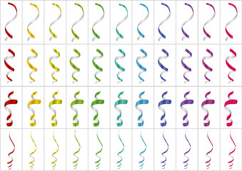 Wall Mural - A collection of colorful realistic ribbons.