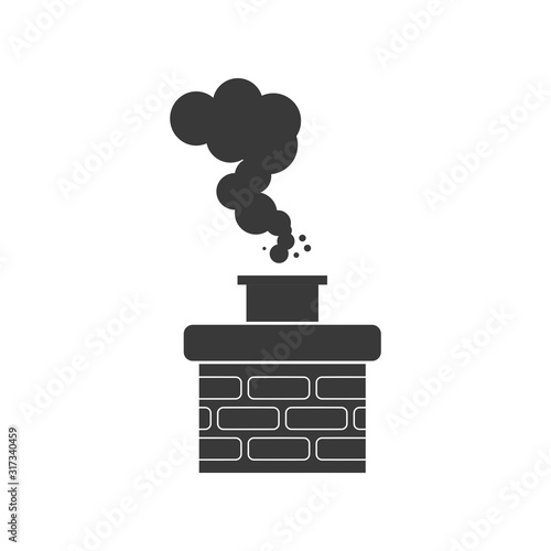 Fotografía Chimney smoke icon for chimney sweep concept in vector