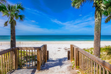 Walkway To Gulf Of Mexico Beach On Anna Maria Island In Bradenton Beach Florida