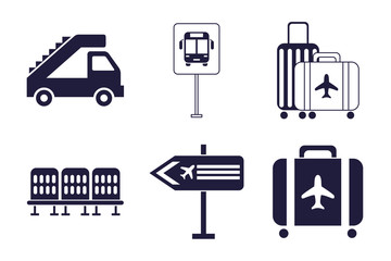 Sticker - bundle of airport set icons