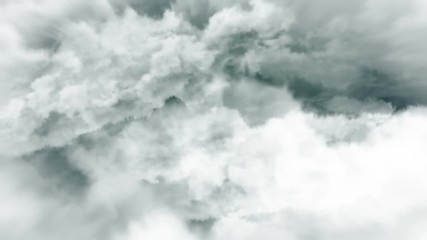 Wall Mural - flying through thick clouds in seamless loop