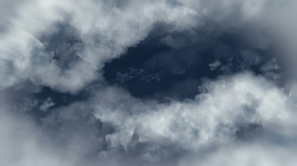 Wall Mural - flying through cloudy sky in seamless loop