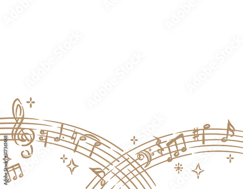 音符 楽譜がテーマの背景 フレーム素材 Stock Vector Adobe Stock