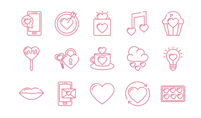 Poster - Isolated love icon set vector design