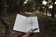 © Cristian Blazquez/ADDICTIVE STOCK - Crop traveler drawing compass on nature