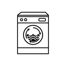 Washing Machine Icon In A Trendy Flat Design