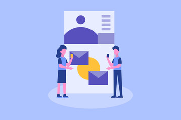 contact us illustration concept for web landing page template, banner, flyer and presentation