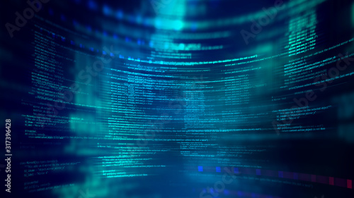 Cuadros en Lienzo Programming code abstract technology background of software developer and Compu