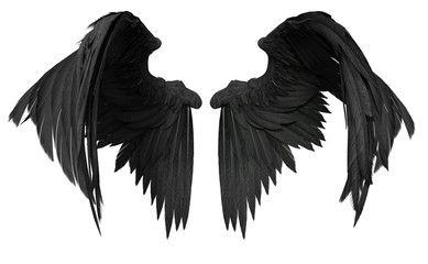 3d rendered fantasy angel wings on white background - 3d illustration