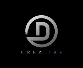 Letter D Digital Network , Technology and digital abstract line network circuit vector logo. .