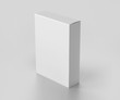 © Pixelica21 - Blank white software box Mockup, medium size Cardboard package box, 3d rendering isolated on light gray background, ready for your design