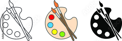 Cuadros en Lienzo Palette icon, Art icon, vector illustration