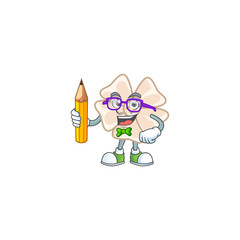 Sticker - A picture of Student chinese white flower character holding pencil