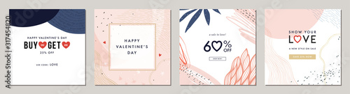 Fotomural Happy Valentine's Day greeting cards