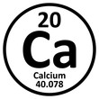Periodic table element calcium icon.