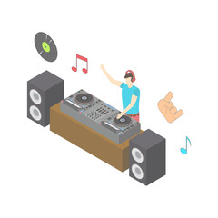 Sticker - Color Character Person and Party Concept 3d Isometric View. Vector