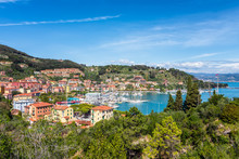 Scenic View Of La Spezia Yacht Bay In Sunny Day, Cinque Terre, Italy, Liguria Region.