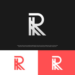 Wall Mural - Letter R Monogram logo in a modern line style. Vector illustration EPS 10