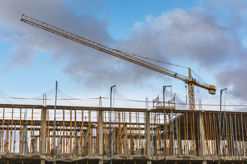 Wall Mural - Construction Structure of a building with concrete beams