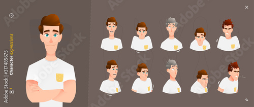 Fotomural Man Cartoon Character Expressions
