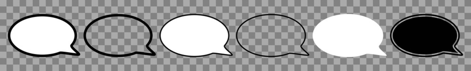 Wall Mural - speech bubble balloon icon black white | blank round circle bubbles | communication symbol | message