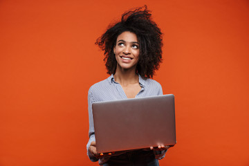 Attractive young african woman wearing casual clothes