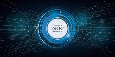 Circle blue abstract technology innovation concept vector background