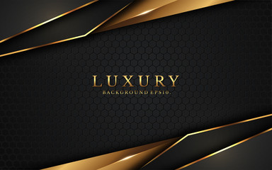 modern luxury background vector overlap layer on dark and shadow black space with abstract style for design. graphic illustration Texture with line golden Sparkles glitters dots element decoration.