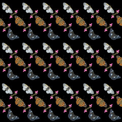 Poster - Butterflis. Seamless pattern.