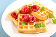 © M.studio - waffle with raspberry and sugar
