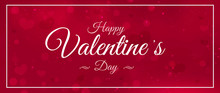 Happy Valentines Day Banner - Pink Love Heart Background