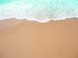 Beach top view.beach sand and blue sea in thailand. summer holiday travel concept.