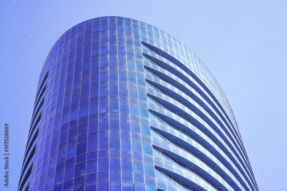 Glass blue square Windows of facade modern city business building ...