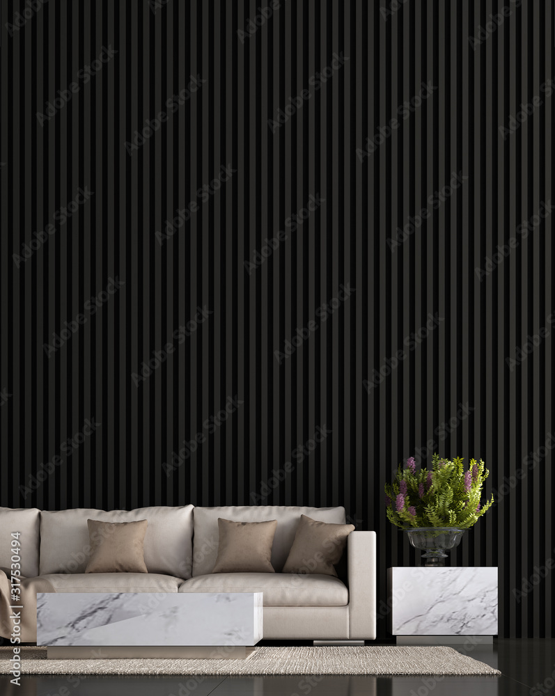 Luxury interior design of black lounge and living room interior design ...